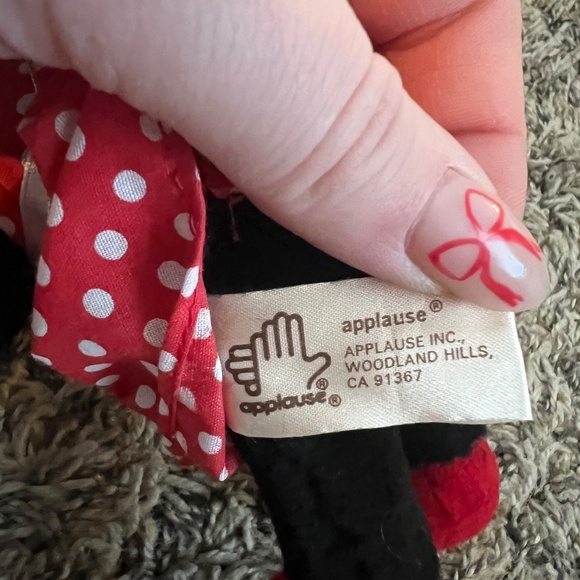 Vintage applause minnie mouse red polka dot 8" plush doll toy - Picture 3 of 5